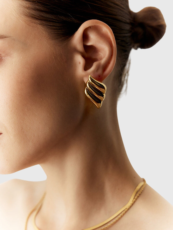Aitana | Boucles d'Oreilles à Trois Couches en Forme d'Aile