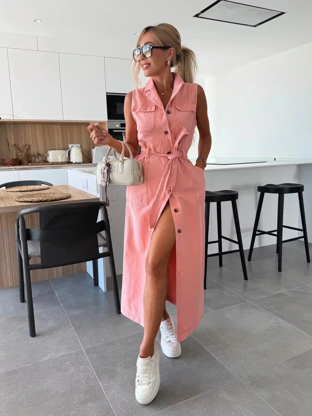 Robe Maxi en Denim - Coupe Fluide et Intemporelle