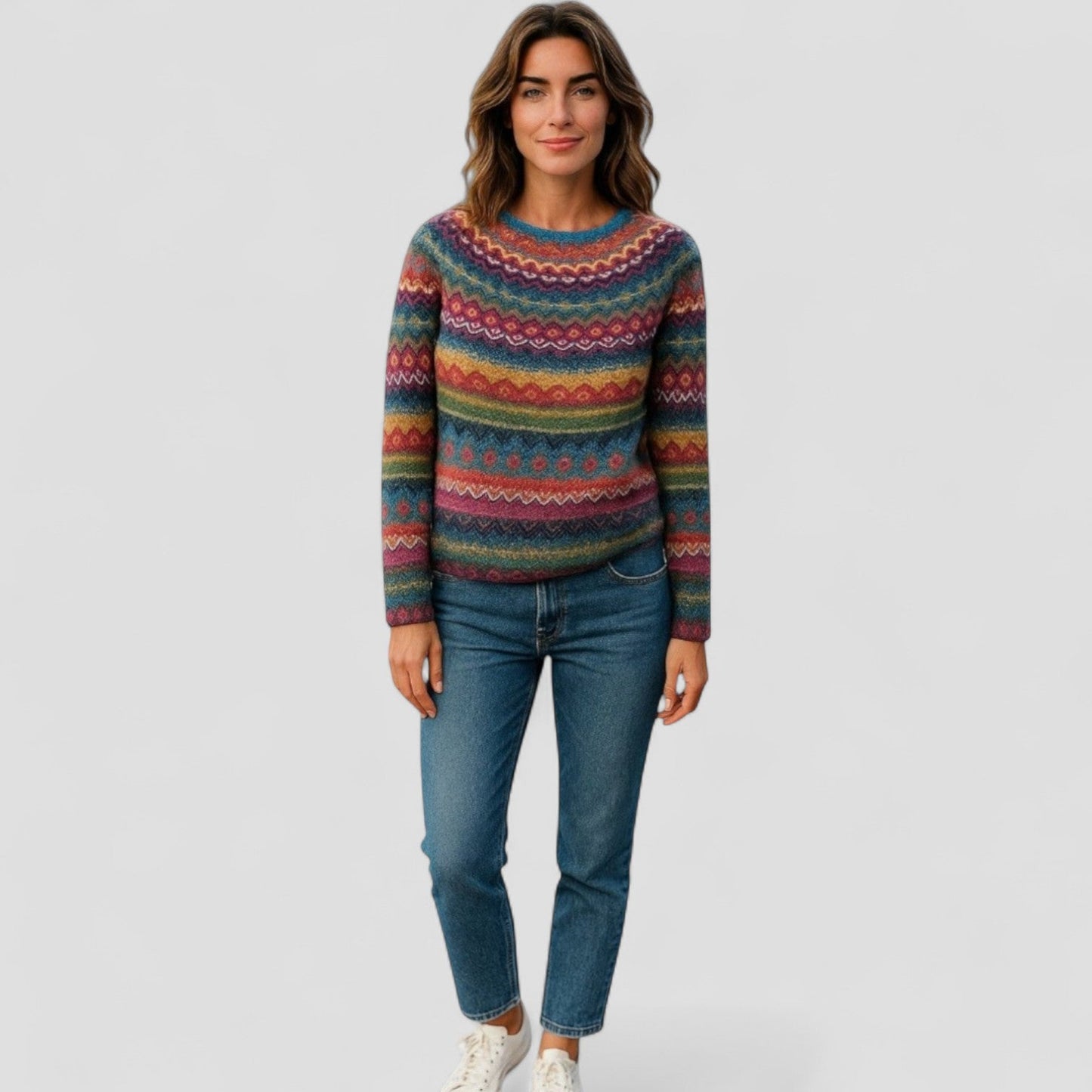 Sienna | Pull Femme en Maille avec Motif | Coupe Détendue & Chaud