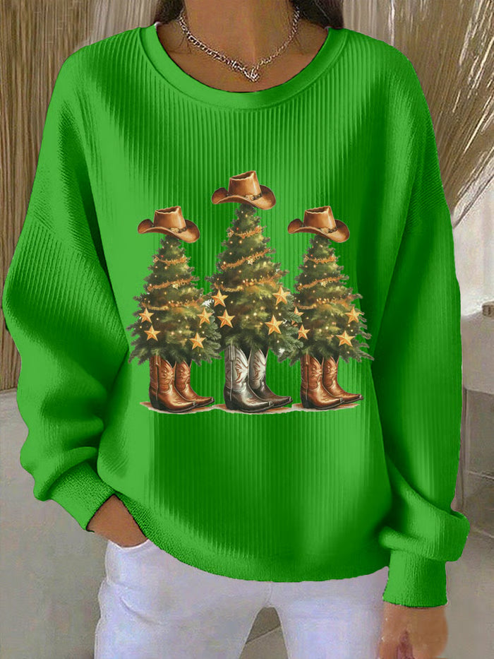 Noor - Pull de Noël avec des sapins de Noël western