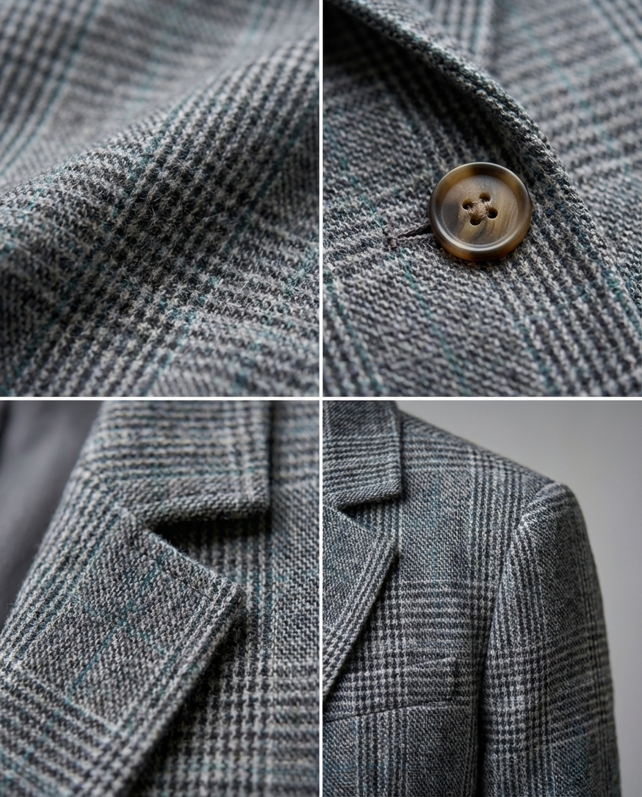 Alicja™ | Blazer Ajusté Gris à Carreaux
