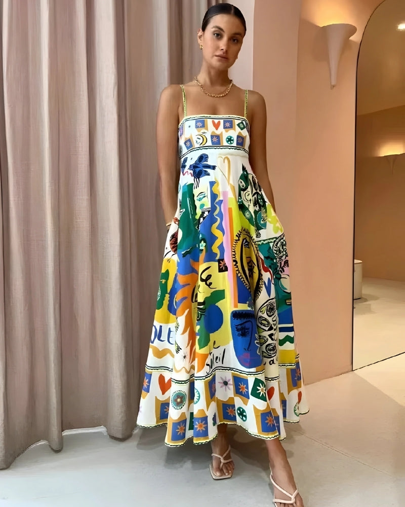 Chiara - Robe d'été en lin coloré