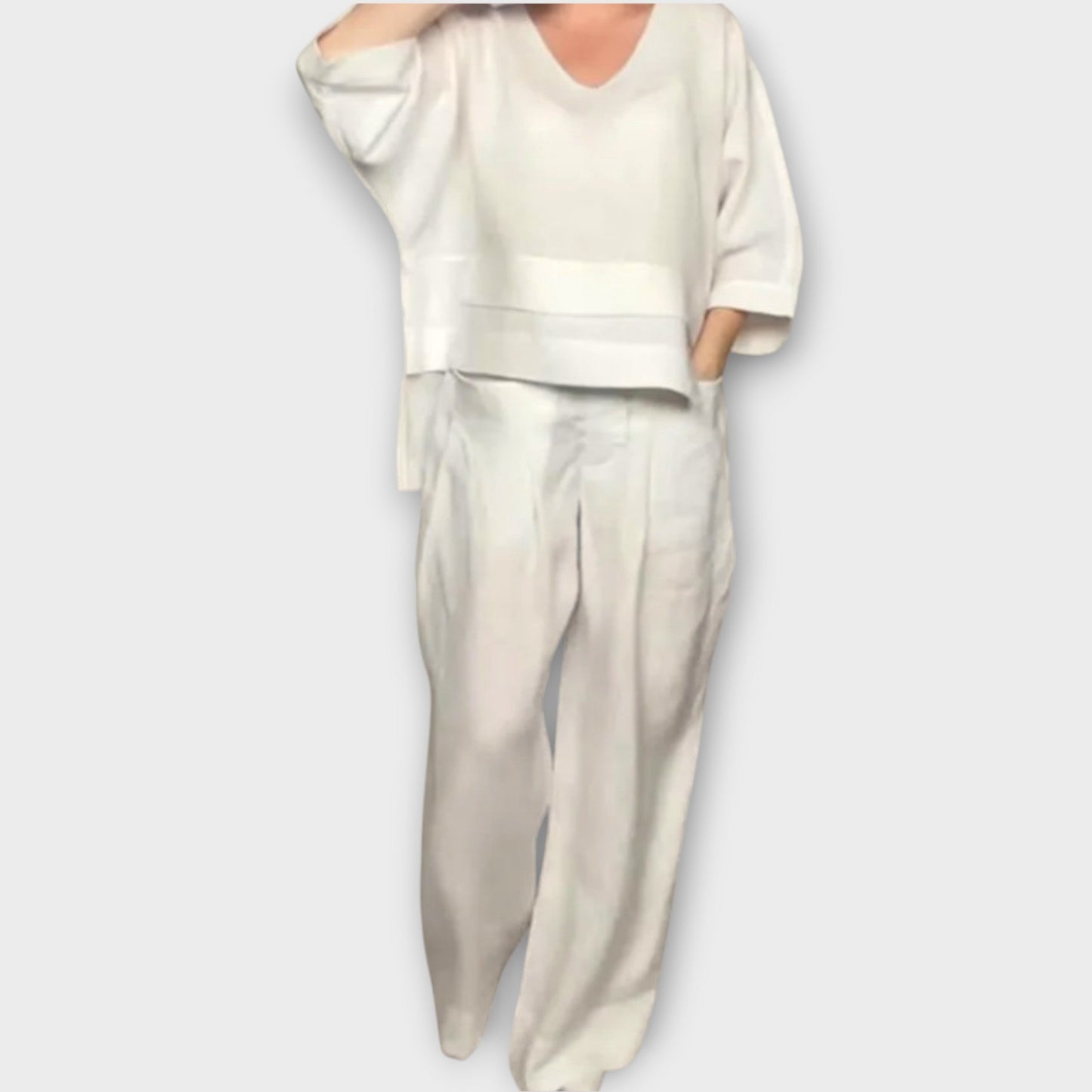Ensemble Lounge en Deux Pièces avec Pantalon Large et Détendu