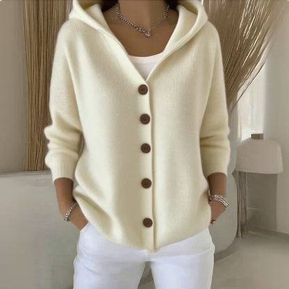 TYRA - GILET À CAPUCHE EN TRICOT