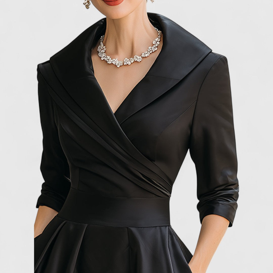 Clara – Robe Midi Élégante avec Décolleté en V