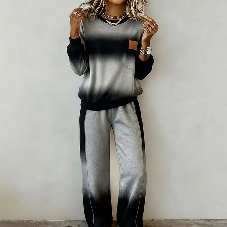 Ensemble de haut et pantalons décontractés avec dégradé pour femmes