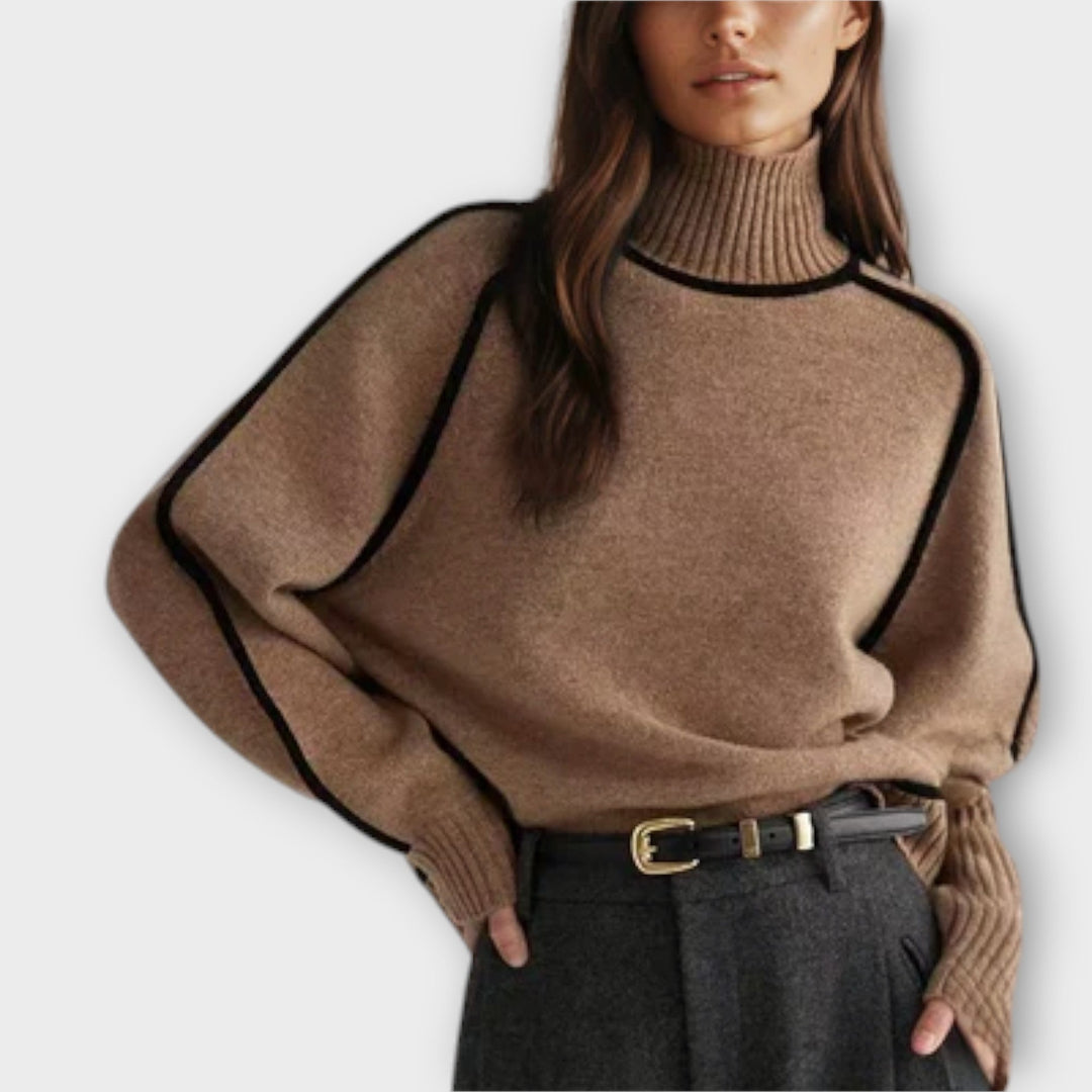 Brielle | Pull à Col Roulé à Côtes pour Femme | Doux et Structuré