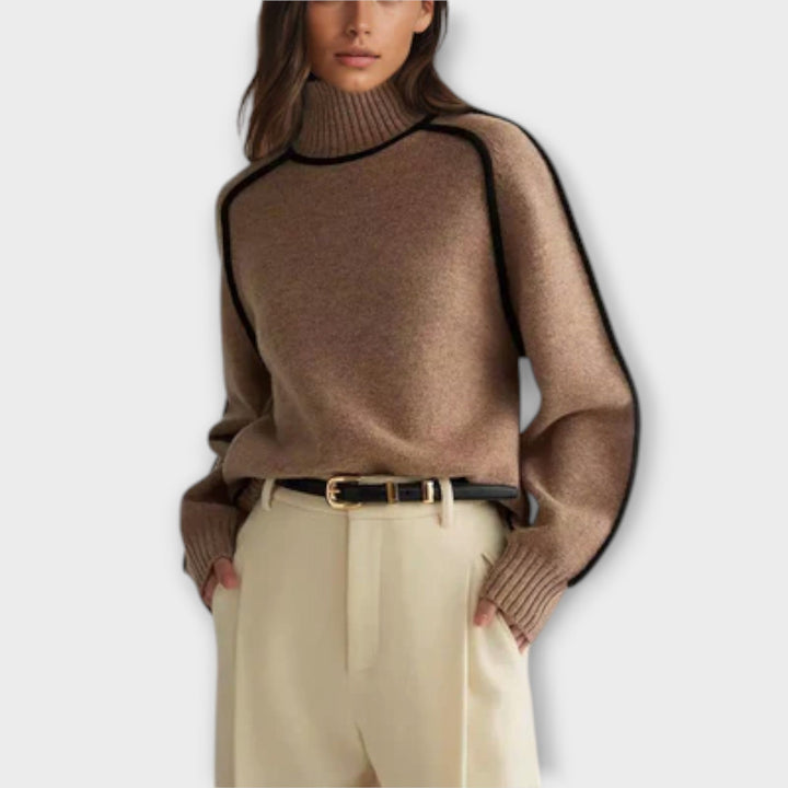 Brielle | Pull à Col Roulé à Côtes pour Femme | Doux et Structuré