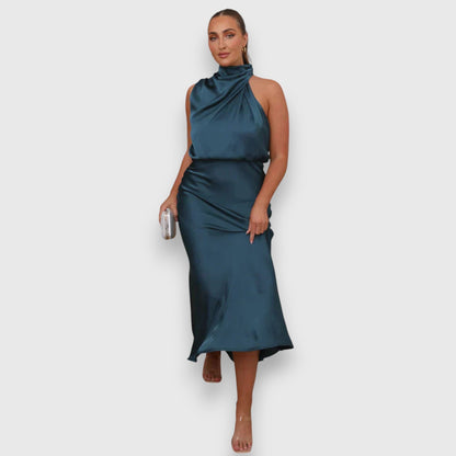 Daisy | Robe Halter en Satin Élégante