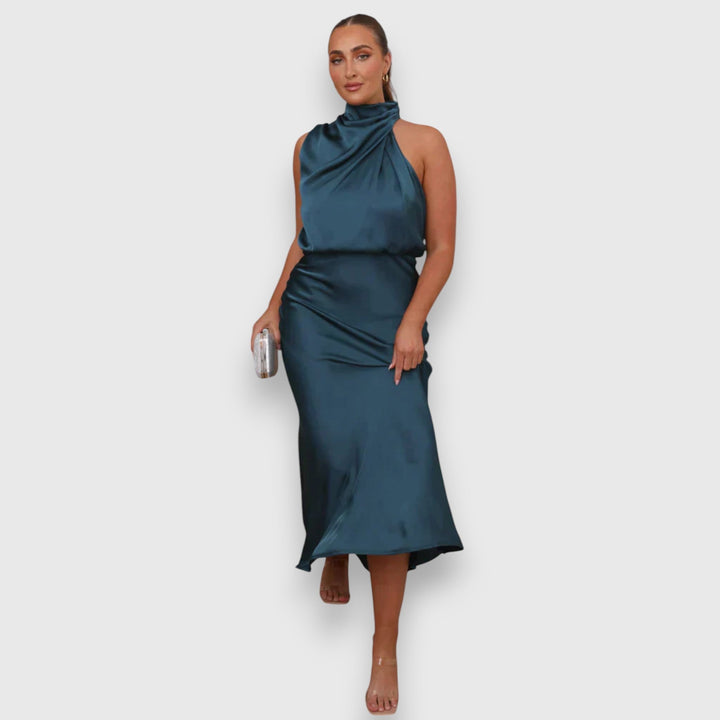 Daisy | Robe Halter en Satin Élégante