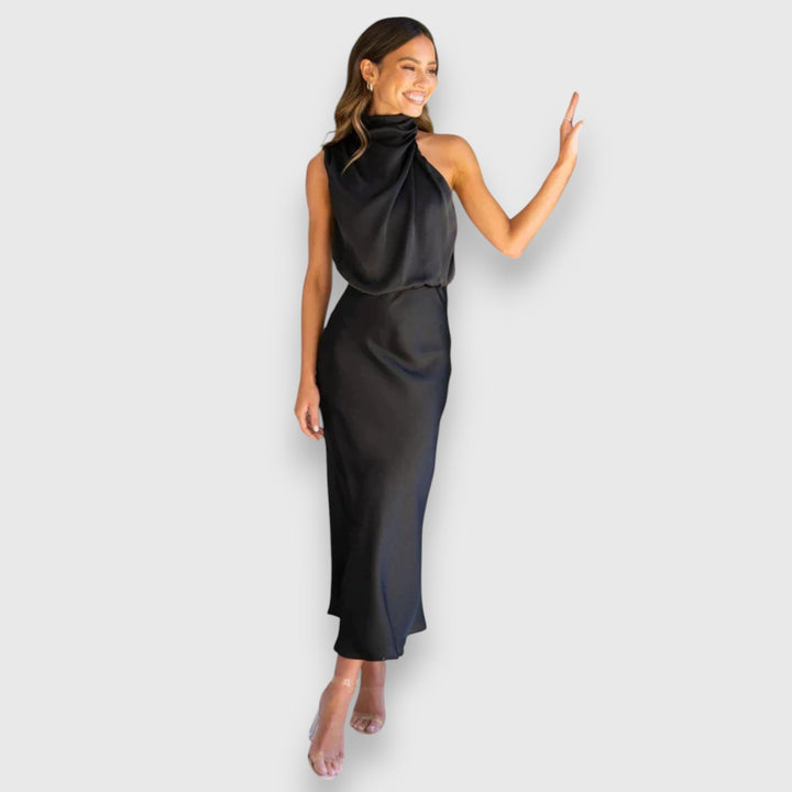Daisy | Robe Halter en Satin Élégante