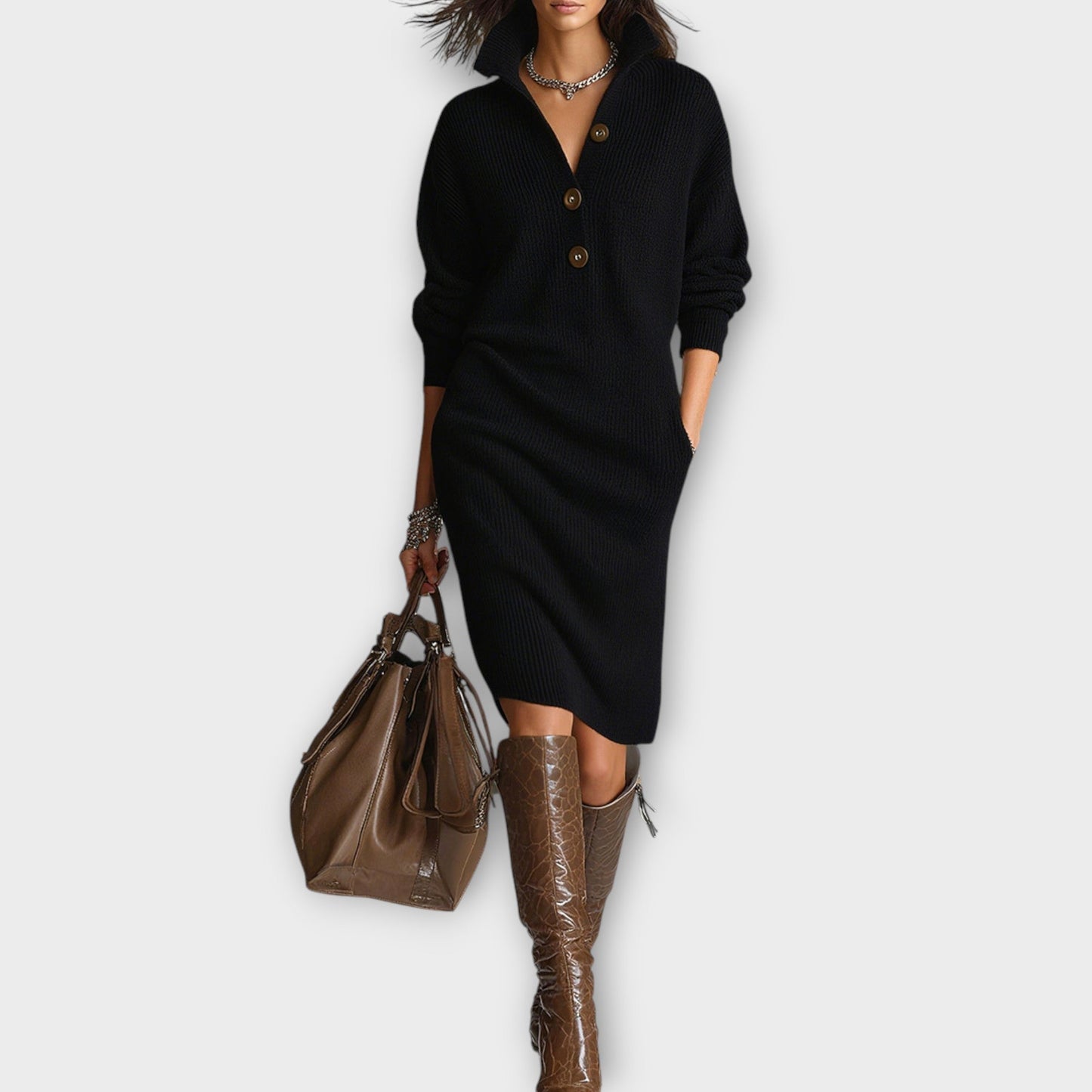 Robe en Tricot Côtelé