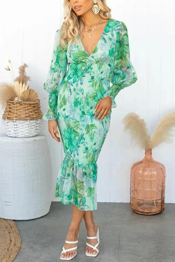 Melissa - Robe Midi à Volants Floraux