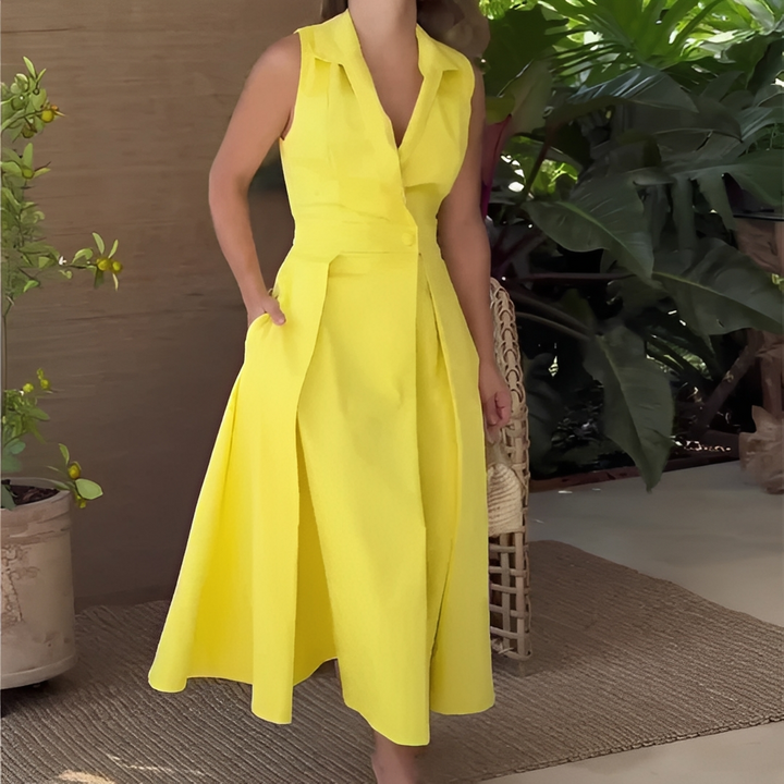 Diola - Robe élégante à col en V pour femmes