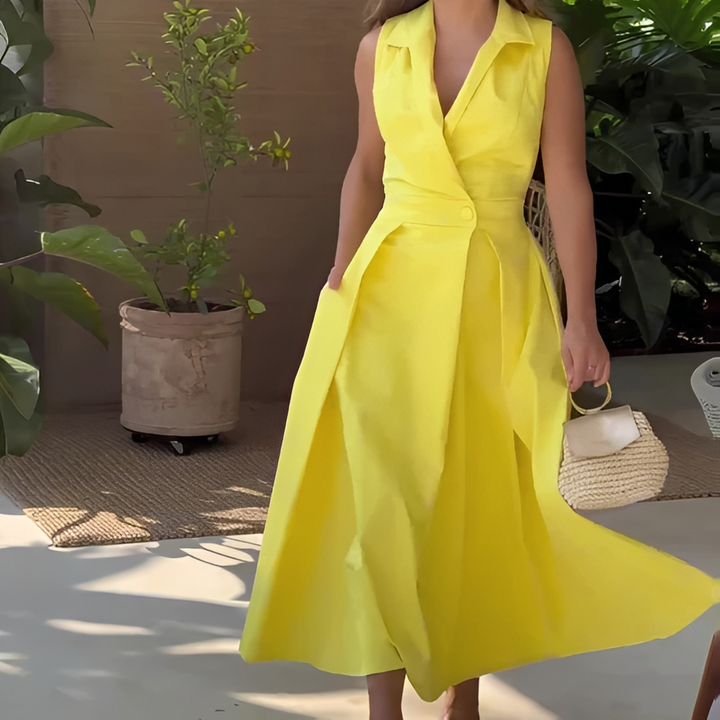 Diola - Robe élégante à col en V pour femmes
