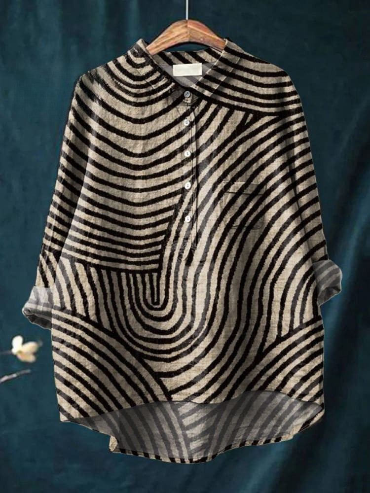 Chloe | Chemise à Rayures Abstraites