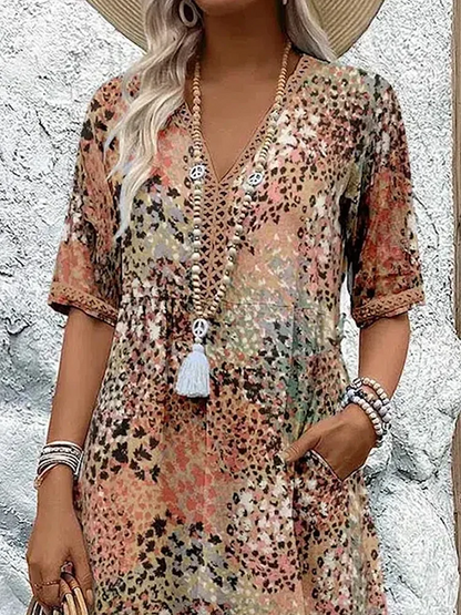 Harper – Robe midi élégante avec motif floral