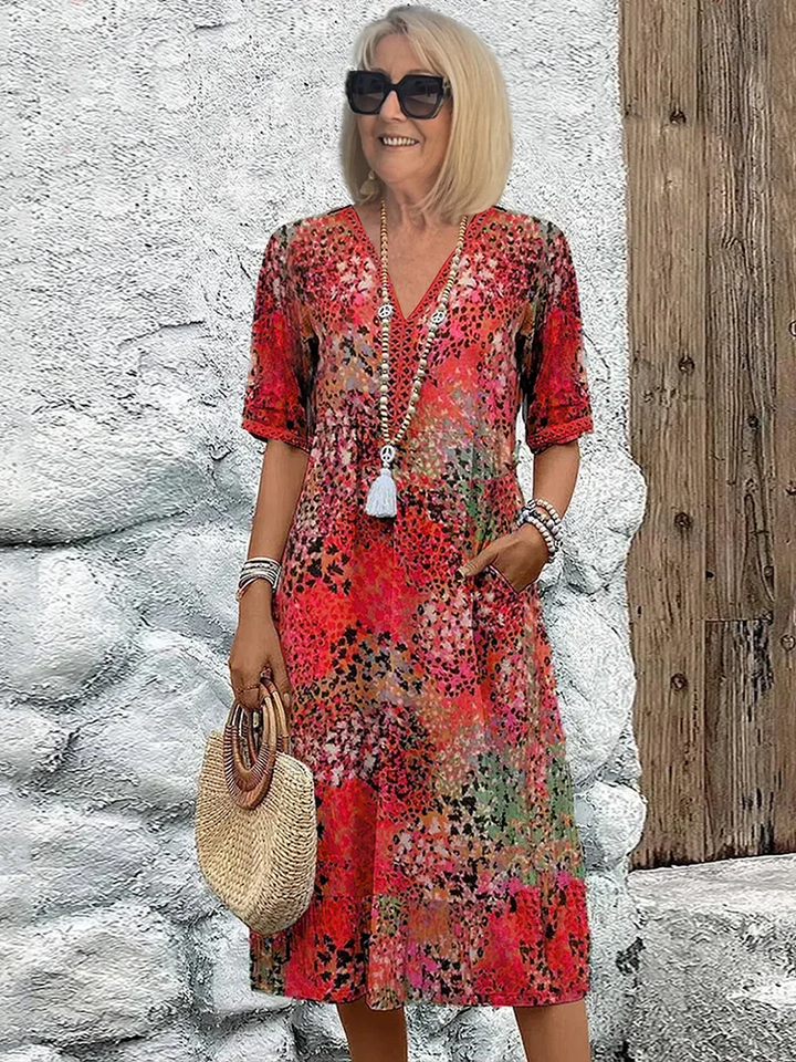 Caramina - Élégant Robe Midi Femme Douce