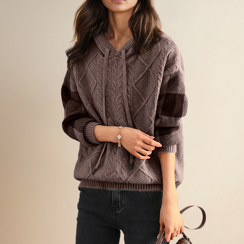 Emily | Pull à Capuche Tressé