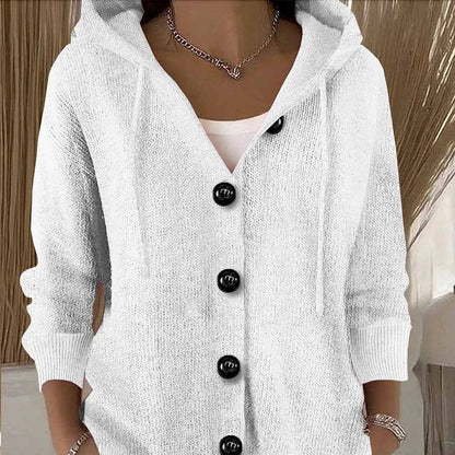 Cardigan uni à manches longues pour femmes