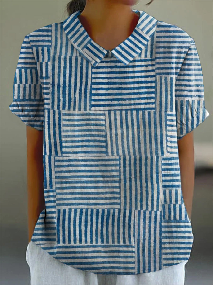 Amelia | Chemise en Patchwork Rayé