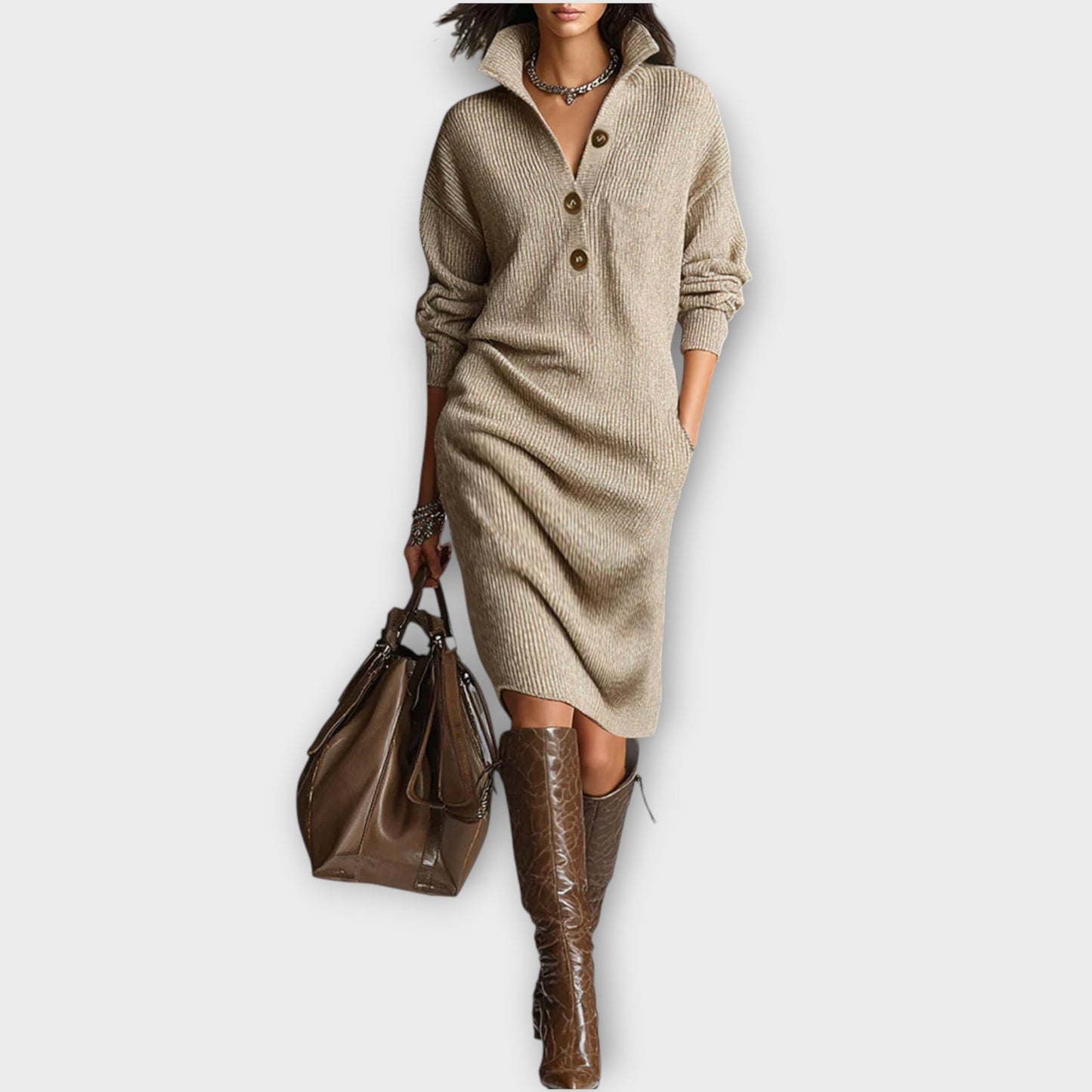 Robe en Tricot Côtelé