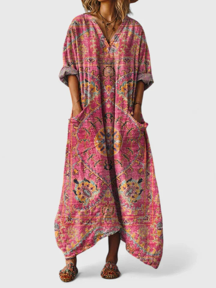 Althea – Robe Bohème Brodée à Coupe Fluide