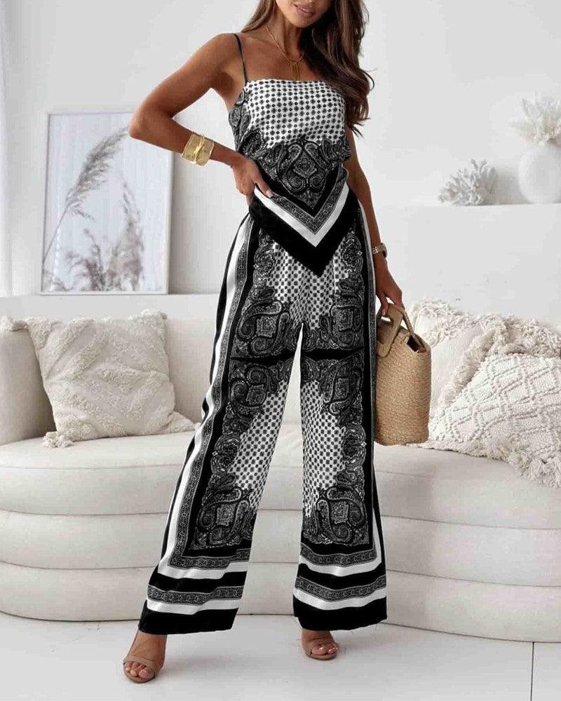 Helen | Ensemble de Vêtements à Deux Pièces avec Haut et Pantalon Élégant Prêt pour les Vacances