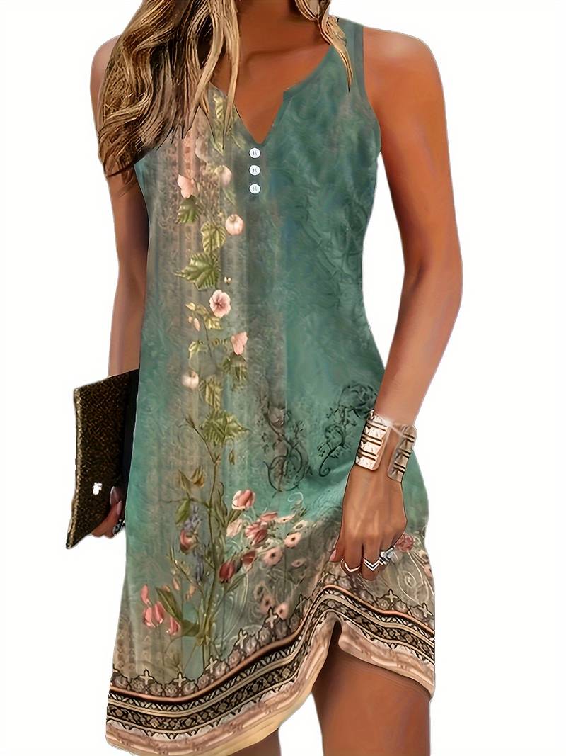 Dila - Robe Mini Sans Manches Confortable pour Dames