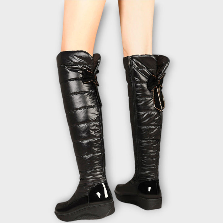 Bottes d'Hiver Doublées en Fleece jusqu'au Genou