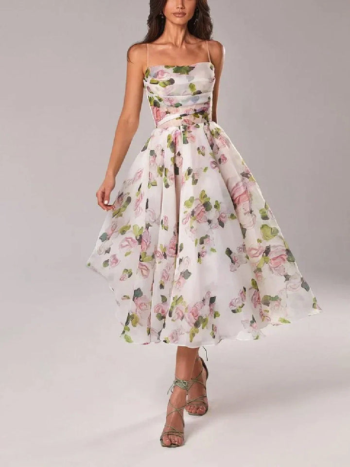 Emilia - Élégant Robe Sans Manches Imprimée