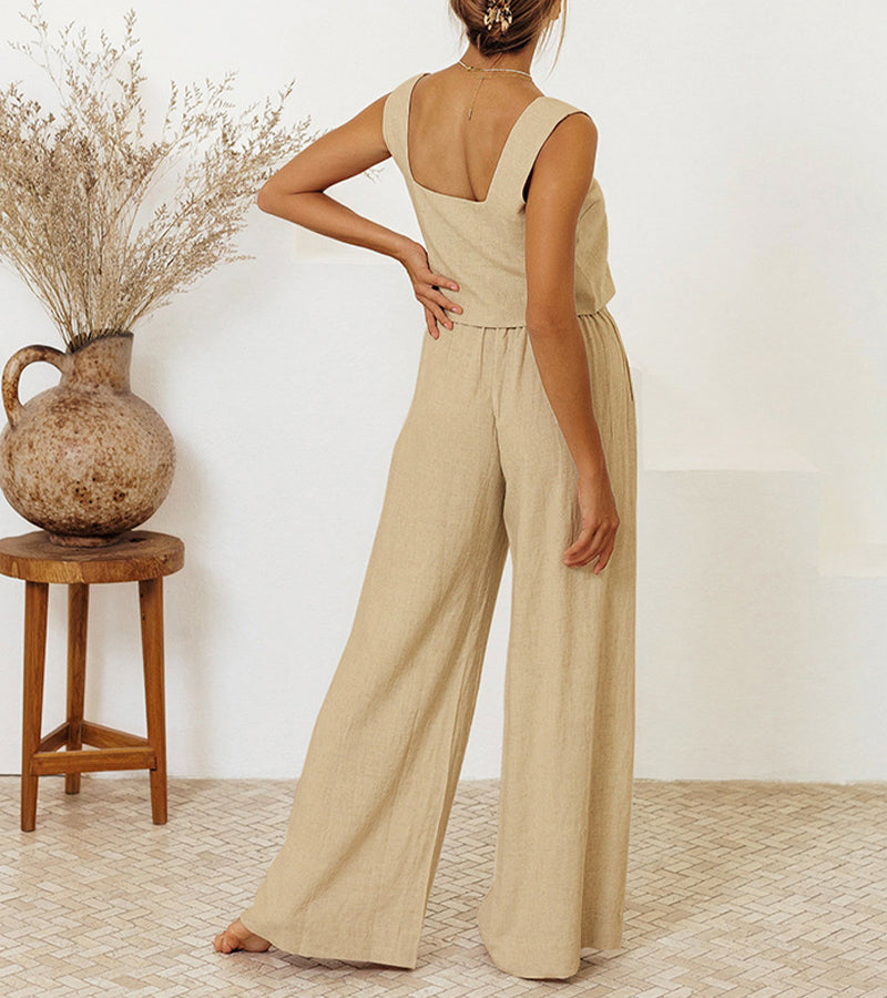 Milena - Ensemble Haut Minimaliste et Pantalons Amples