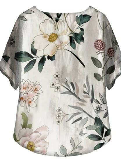 Sienna – Blouse à Détail Boutonné Floral
