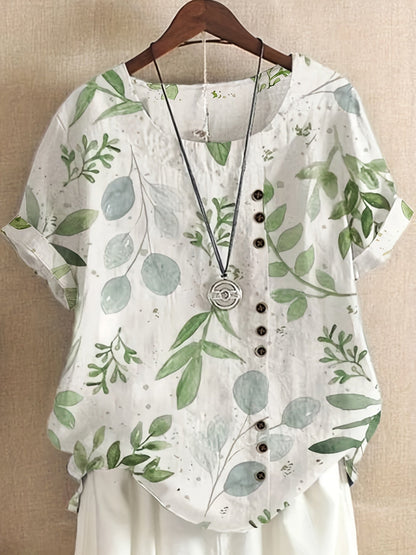 Sienna – Blouse à Détail Boutonné Floral