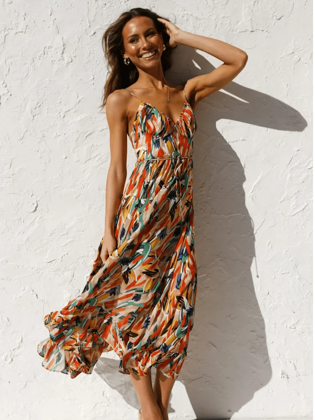Chiara - Robe Midi Colorée Femme | Élégance Estivale