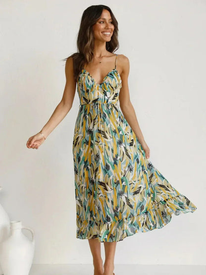 Chiara - Robe Midi Colorée Femme | Élégance Estivale