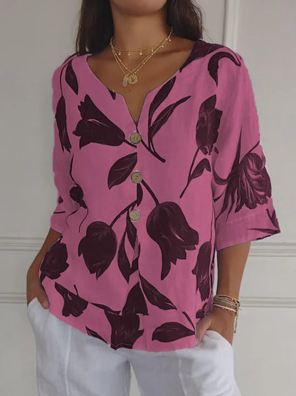 Sanne™ | Blouse à Boutons Florale