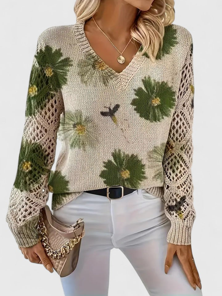 Aurélie | Pull élégant avec motif floral