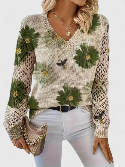 Aurélie | Pull élégant avec motif floral
