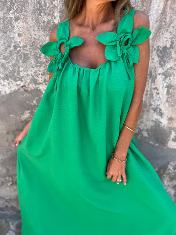 Robe Fleurie Décolletée en U - Élégance Intemporelle