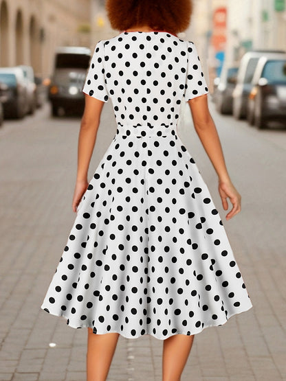 Marguerite™ | Robe pois élégante confortable intemporelle