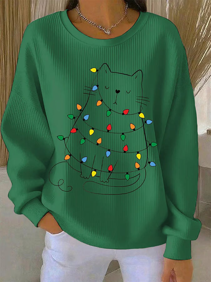 Saar - Pull de Noël avec motif de chats