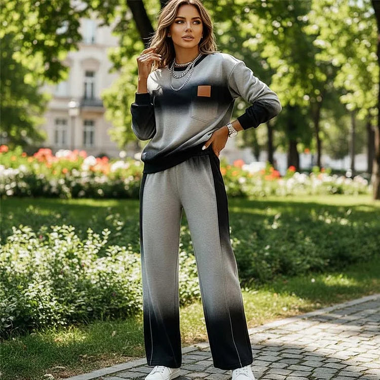 Ensemble de haut et pantalons décontractés avec dégradé pour femmes