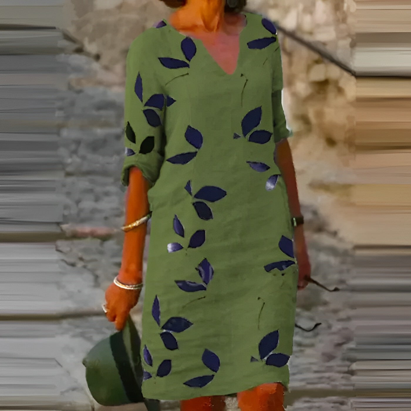 Amanda - Robe d'été décontractée à imprimé uni