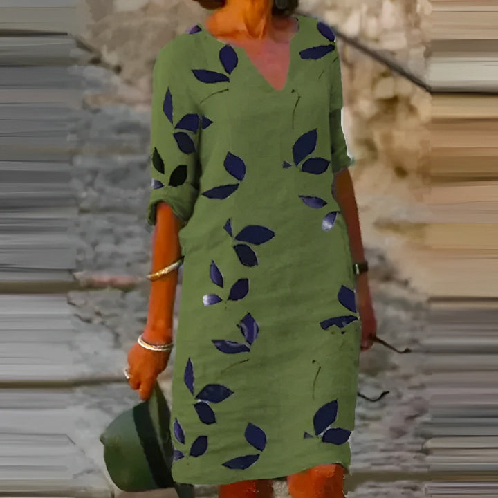 Amanda - Robe d'été décontractée à imprimé uni