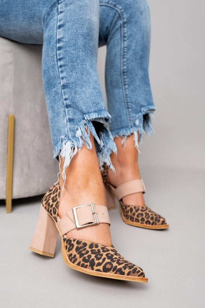 Bianca | Sandales en cuir léopard