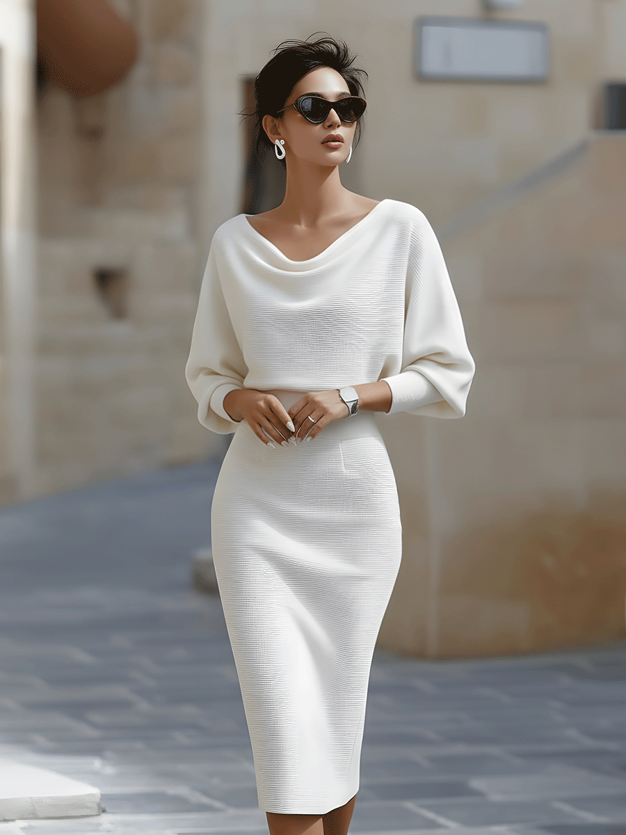 Brielle | Robe Midi Élégante Drapée