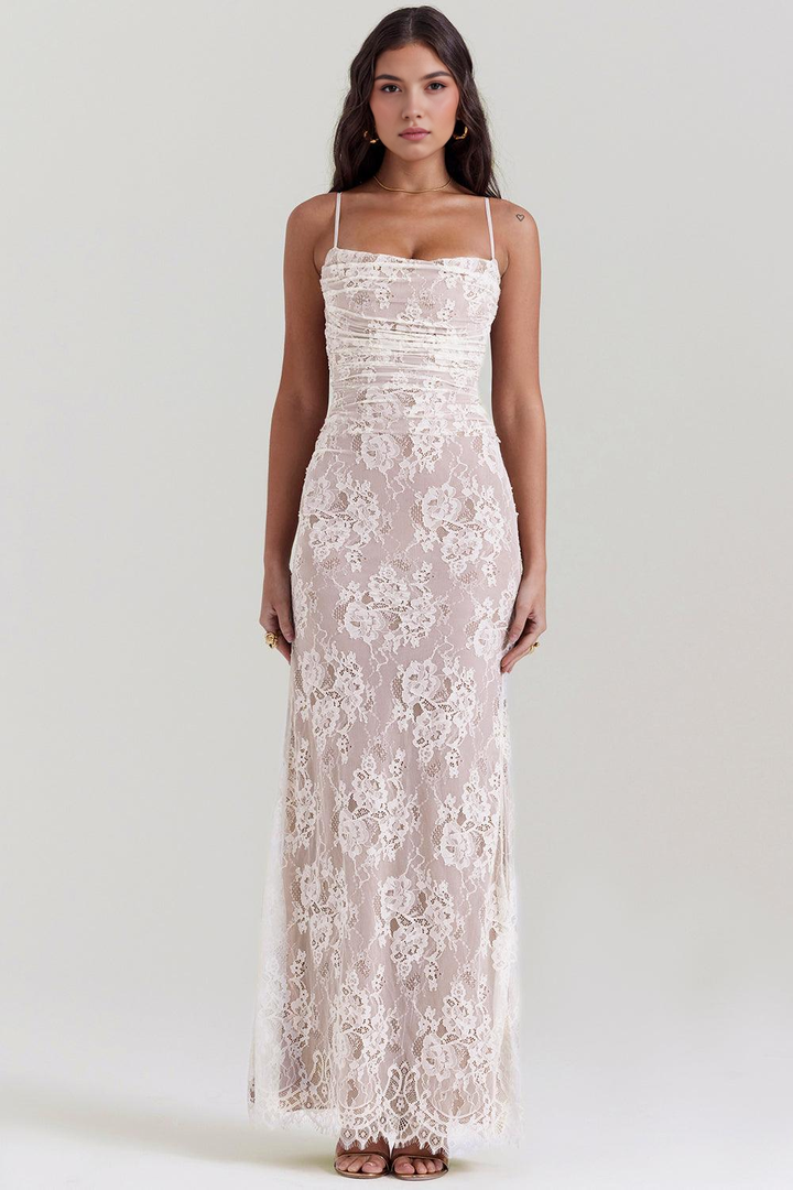 CELESTE - Robe Maxi en Dentelle