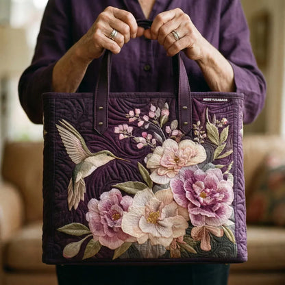 Sac Matelassé Artisanal - Colibris et Orchids