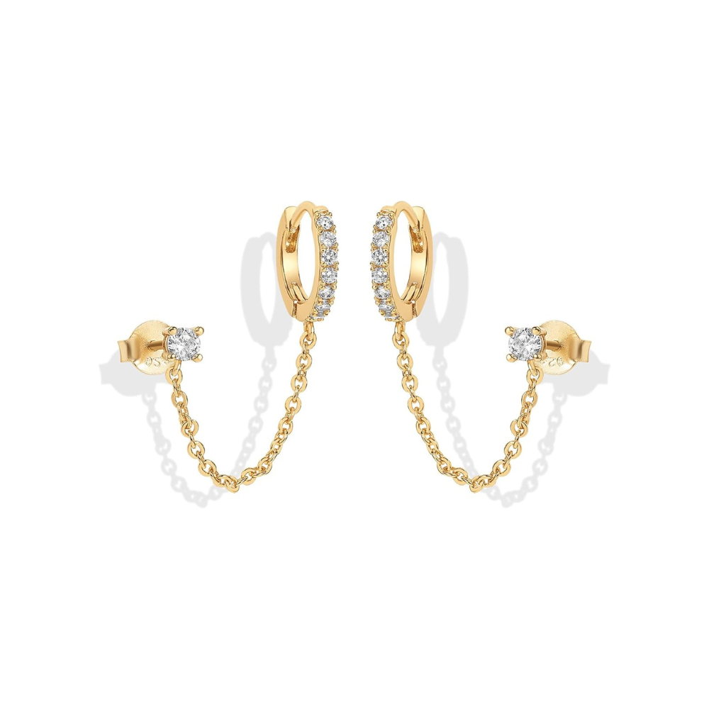 Boucles d'oreilles Adella en chaîne | Or